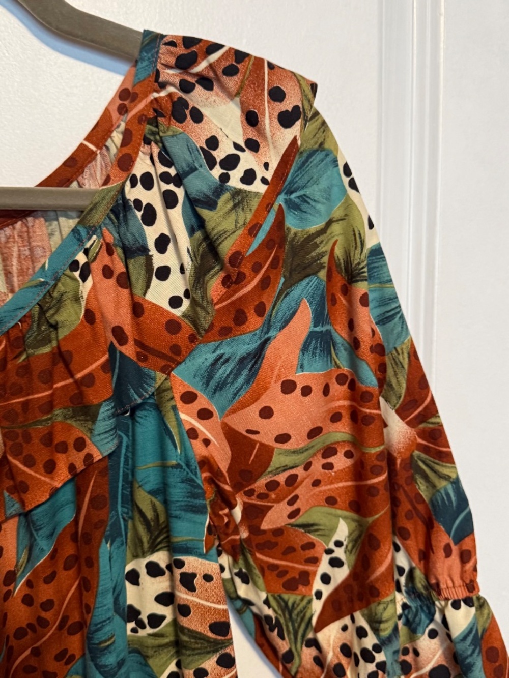 Vintage Hilo Hattie Floral Tiger Lily Ruffled Maxi Dress Size Small - Picture 3 of 13